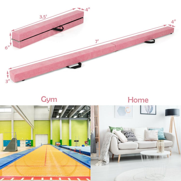 Folding Gymnastics Mat and Portable Floor Balance Beam Set-Yoga & Gym Mats-DECOROLALA