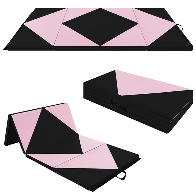 Folding Gymnastics Mat and Portable Floor Balance Beam Set-Yoga & Gym Mats-DECOROLALA