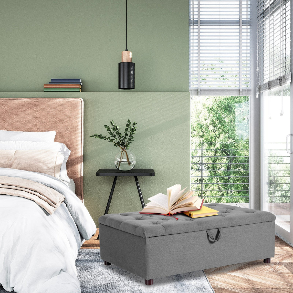 Folding Ottoman Sleeper Bed with Mattress for Guest Bed and Office Nap-Folding Beds-DECOROLALA