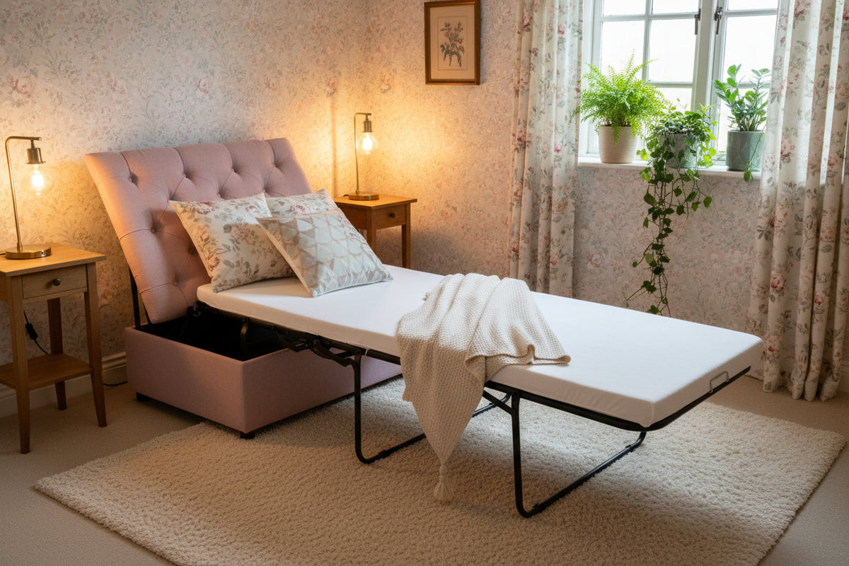 Folding Ottoman Sleeper Bed with Mattress for Guest Bed and Office Nap-Folding Beds-DECOROLALA