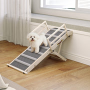 Folding Pine Wood Pet Ramp with Rails - Adjustable Height 15-19"-Dogs-DECOROLALA