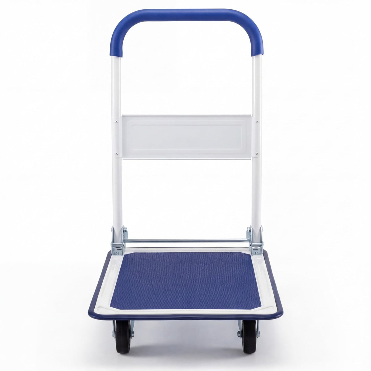 Folding Platform Hand Truck with Collapsible Bed & 4 Wheels for Moving Warehouse-Blue-Garages-DECOROLALA