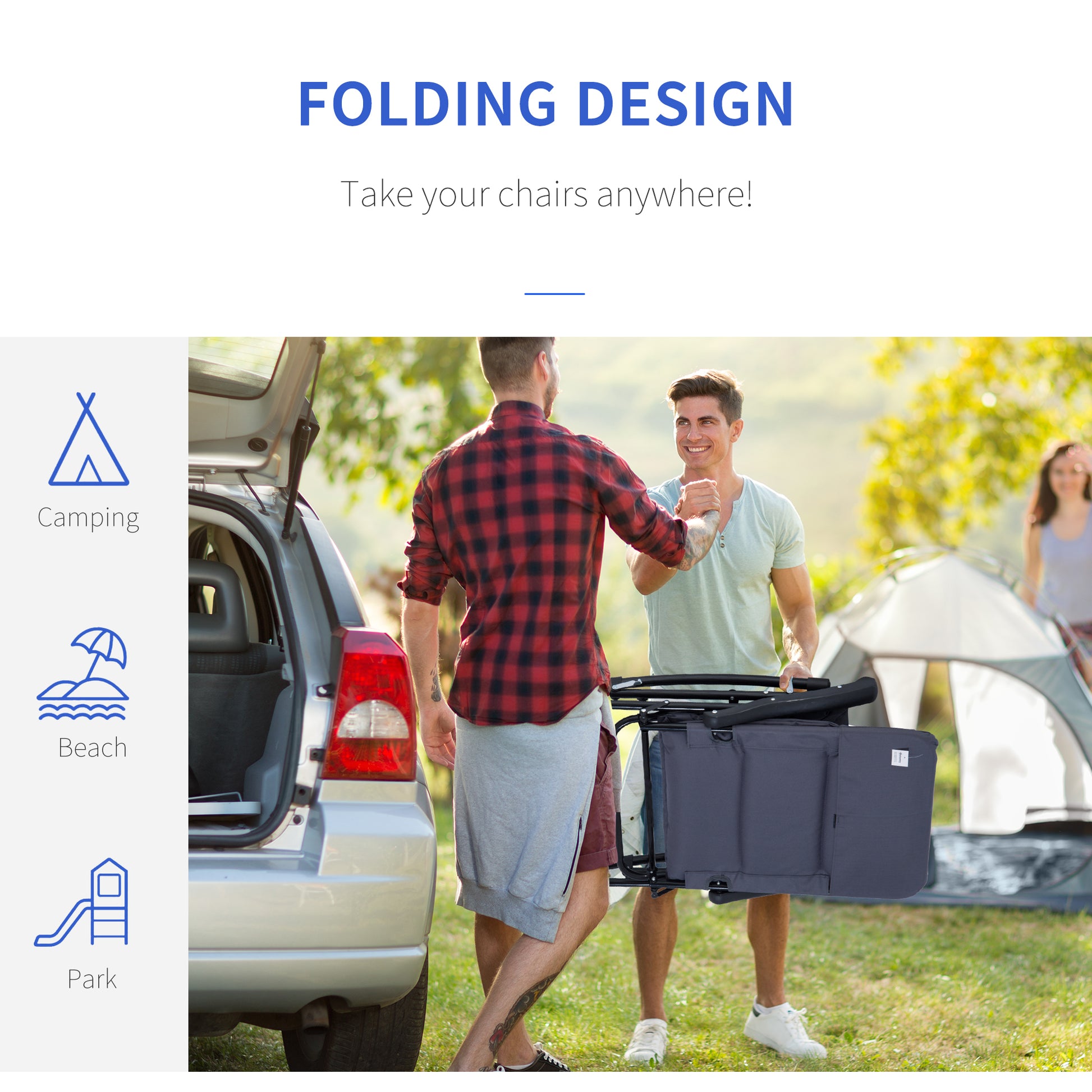 Folding Rocking Chair Set of 2 - Navy Blue-DECOROLALA