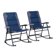 Folding Rocking Chair Set of 2 - Navy Blue-DECOROLALA