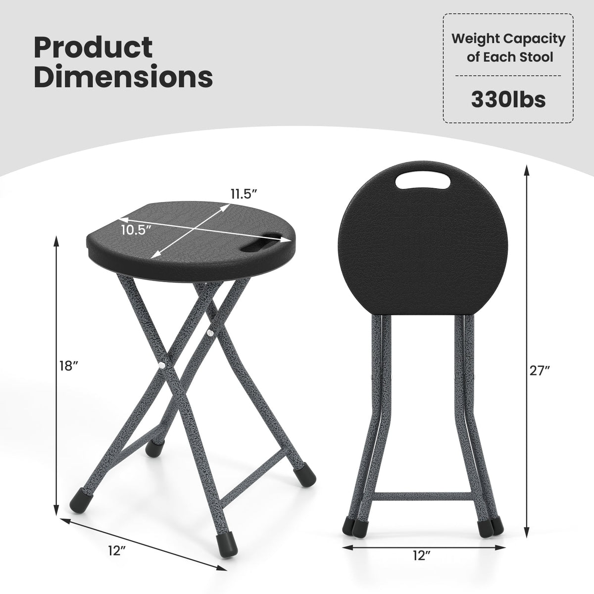 Folding Stool with Built-in Handle for Adults-1 Piece-Camping Furniture-DECOROLALA