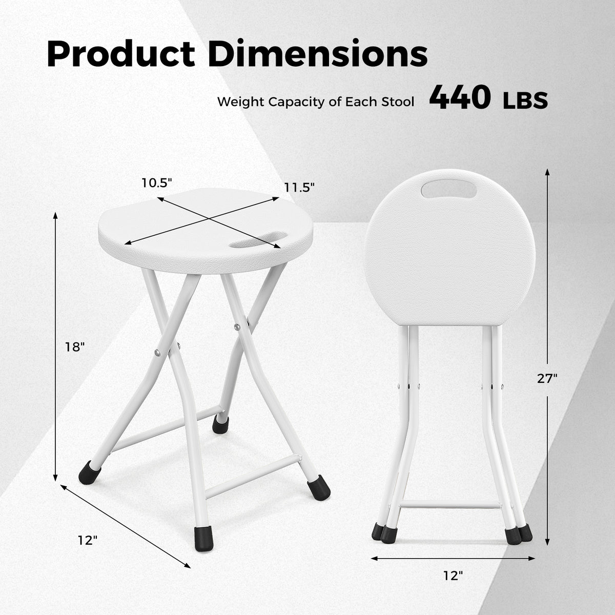 Folding Stool with Built-in Handle for Adults-4 Pieces-Camping Furniture-DECOROLALA