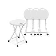 Folding Stool with Built-in Handle for Adults-4 Pieces-Camping Furniture-DECOROLALA