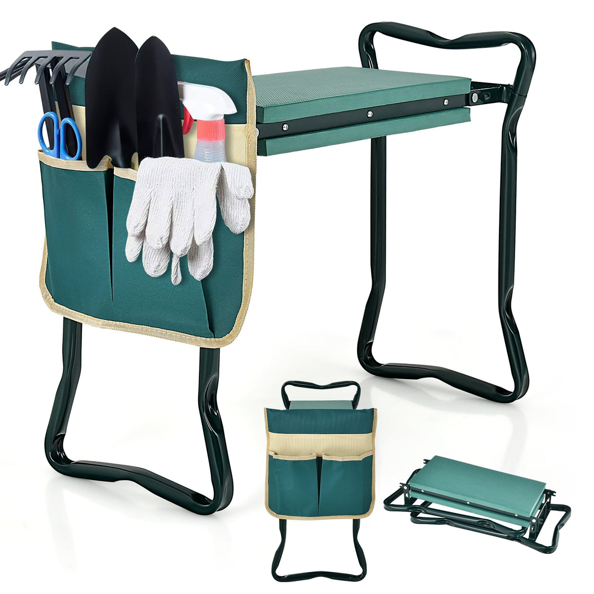 Folding Sturdy Garden Kneeler Pad and Cushion Seat-Garden Tools-DECOROLALA