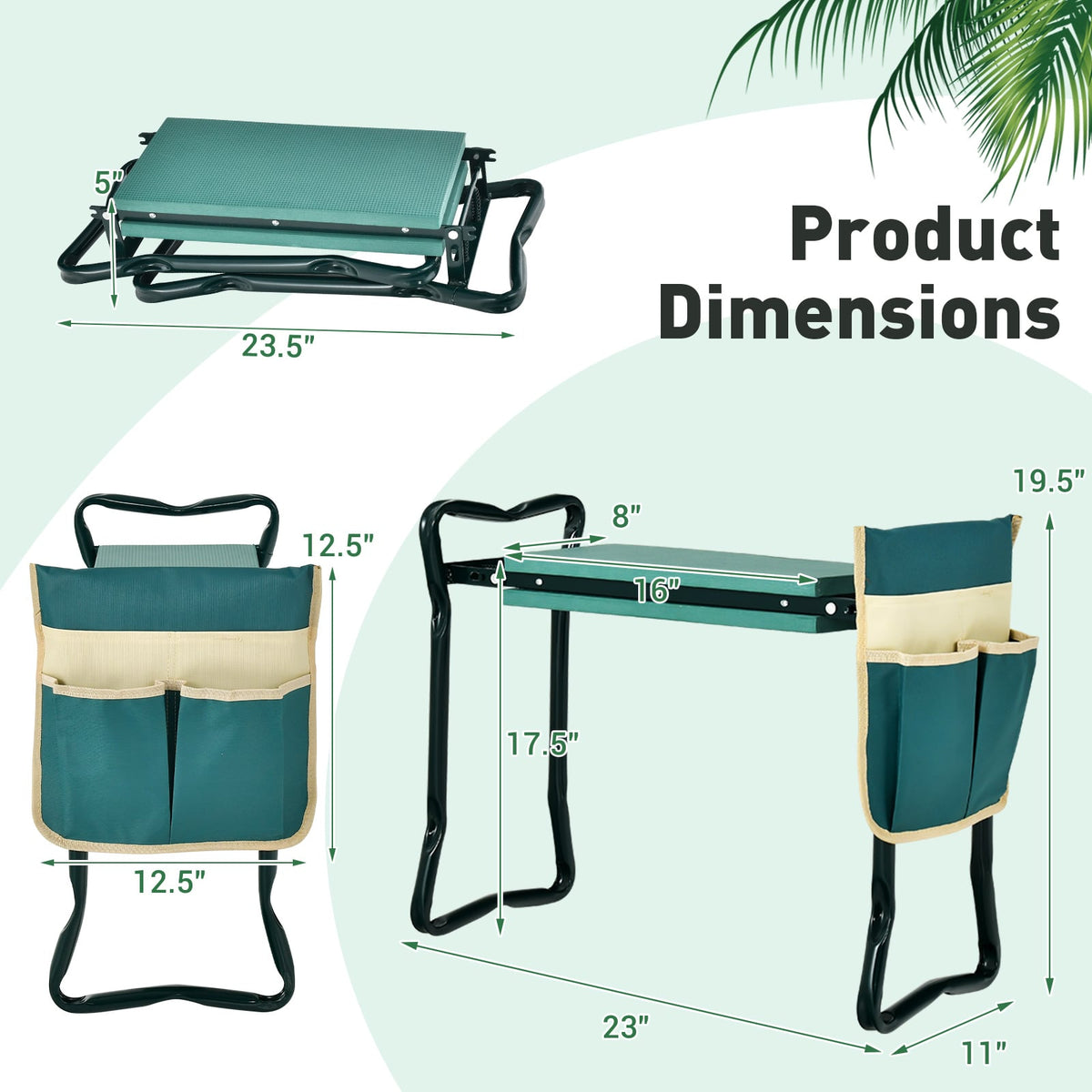Folding Sturdy Garden Kneeler Pad and Cushion Seat-Garden Tools-DECOROLALA