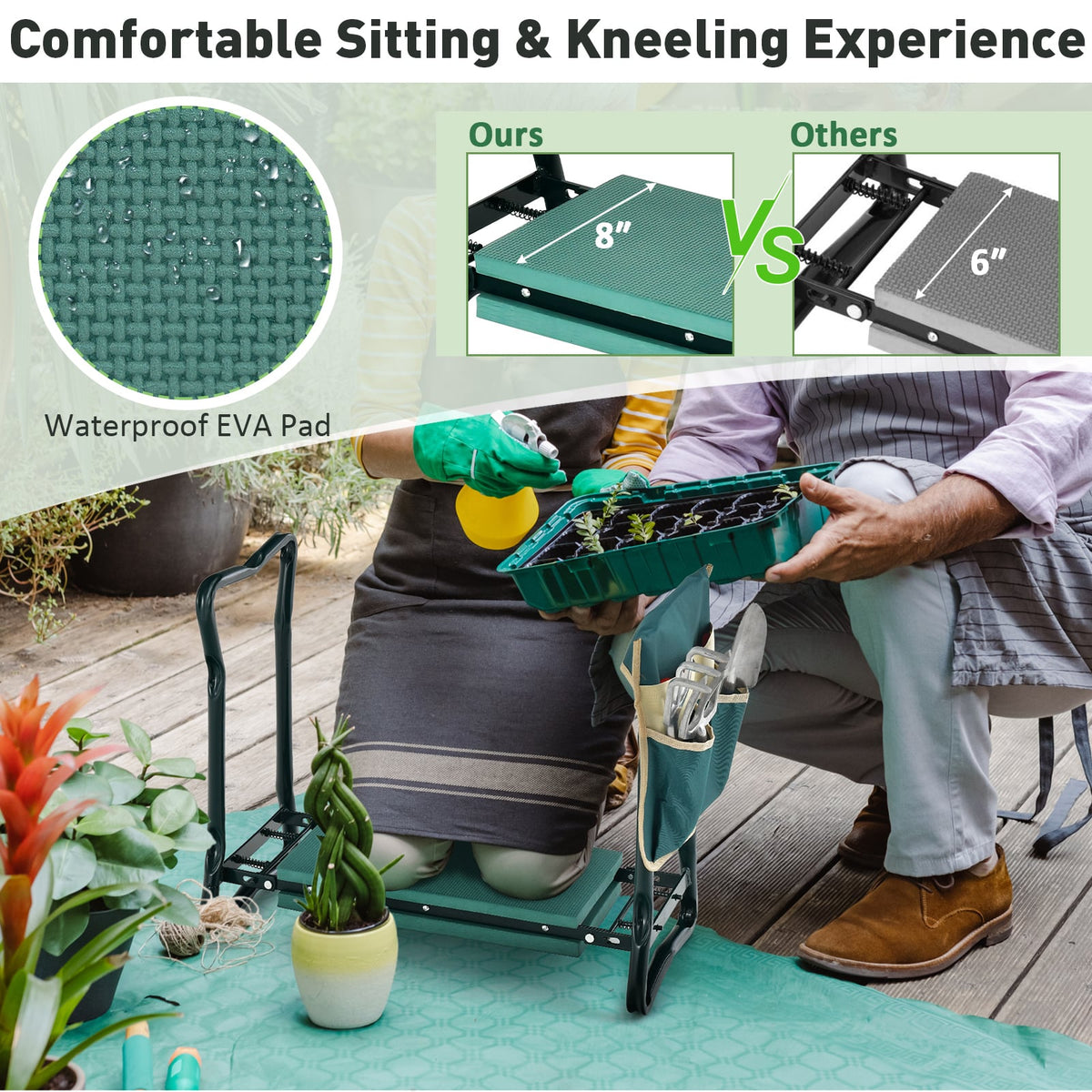 Folding Sturdy Garden Kneeler Pad and Cushion Seat-Garden Tools-DECOROLALA