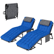 Folding Sun Lounger - 2-Pack Blue Mesh-DECOROLALA