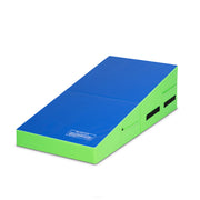 Folding Wedge Exercise Gymnastics Mat with Handles-Green-Yoga & Gym Mats-DECOROLALA