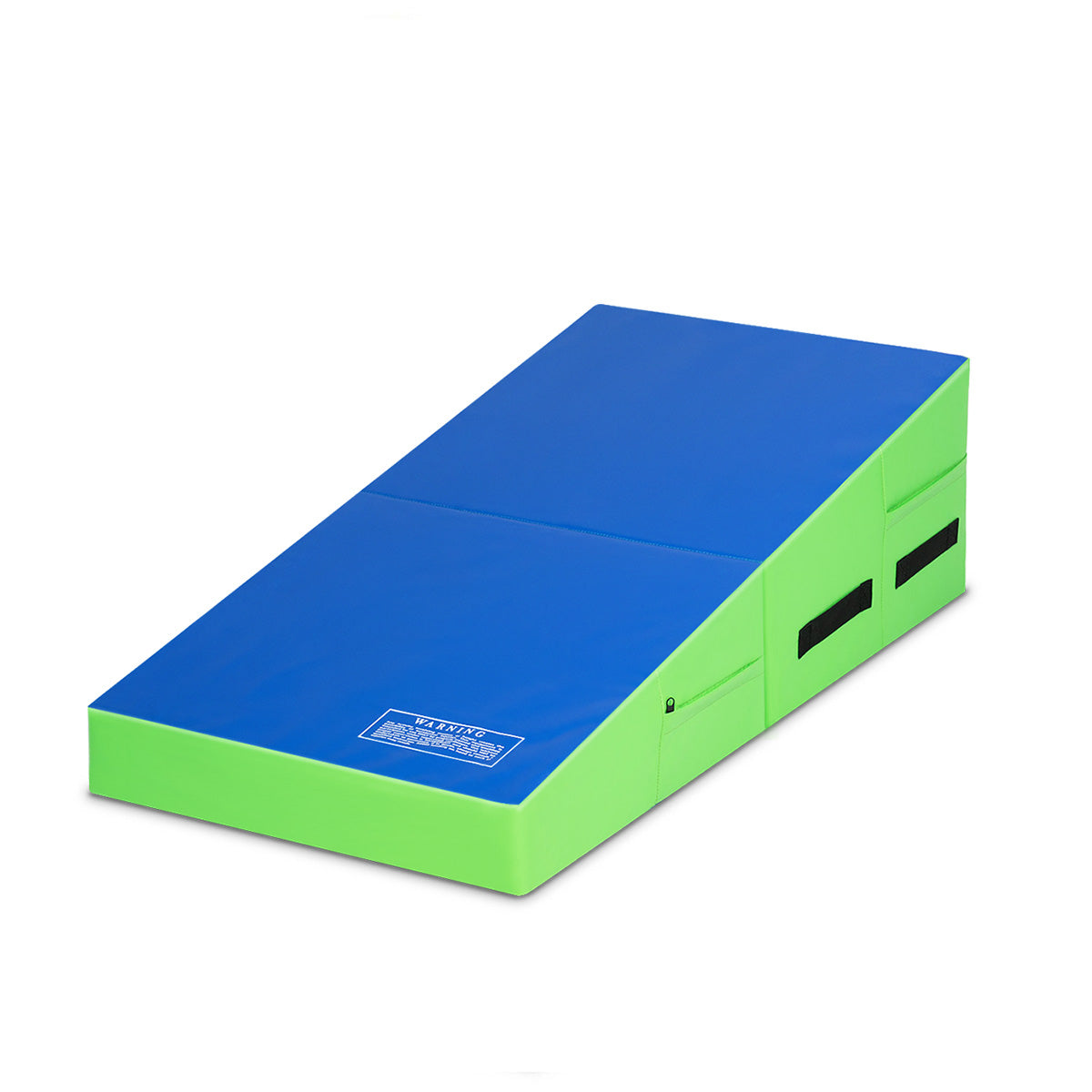 Folding Wedge Exercise Gymnastics Mat with Handles-Green-Yoga & Gym Mats-DECOROLALA