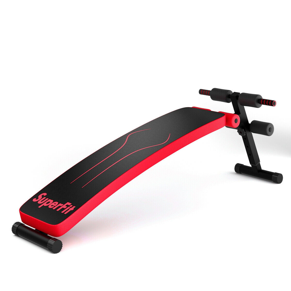 Folding Weight Bench Adjustable Sit-up Board Workout Slant Bench-Red-Weight Lifting Benches, Racks & Bars-DECOROLALA