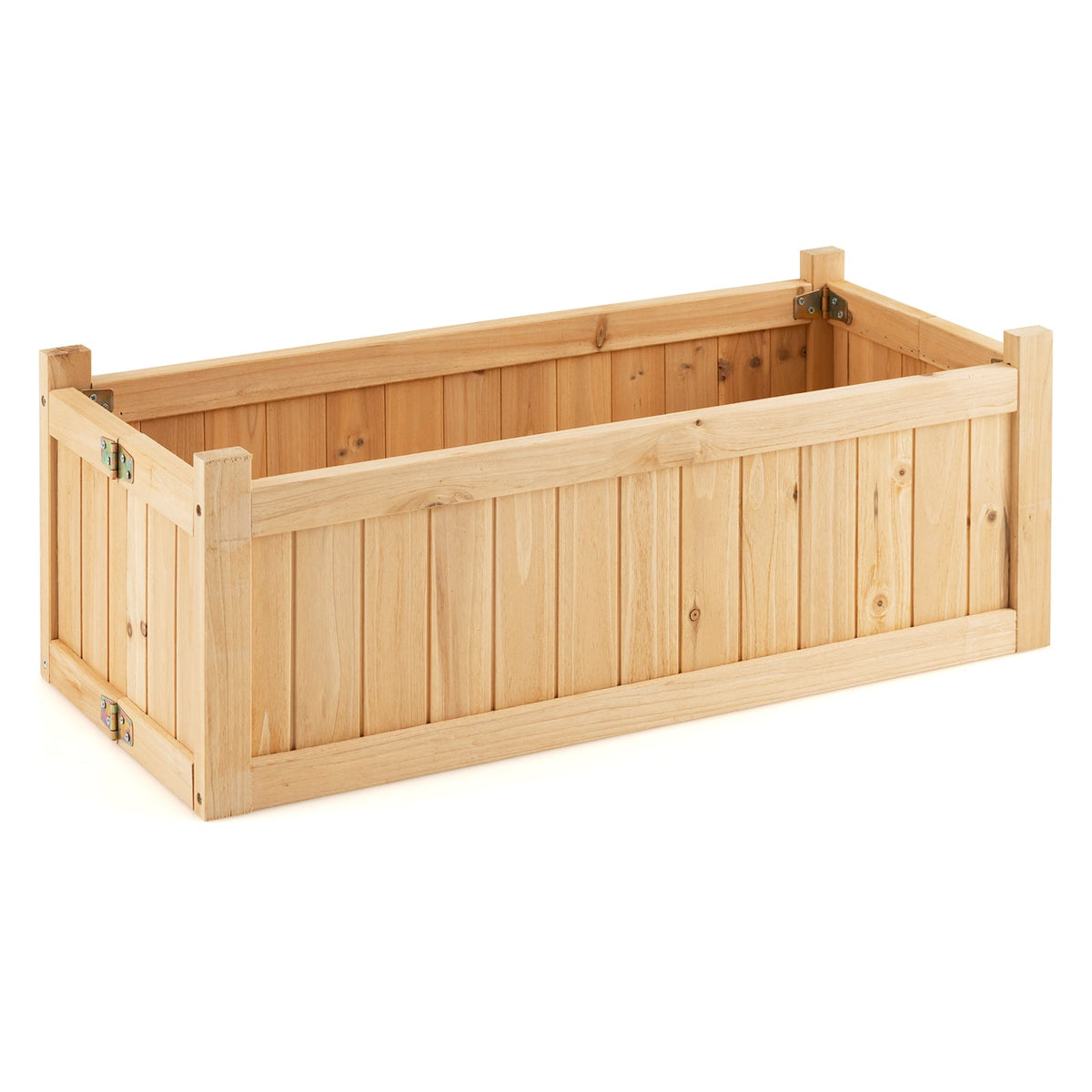 Folding Wooden Raised Garden Bed with Removable Bottom for Herbs Fruits Flowers-Raised Garden Beds-DECOROLALA