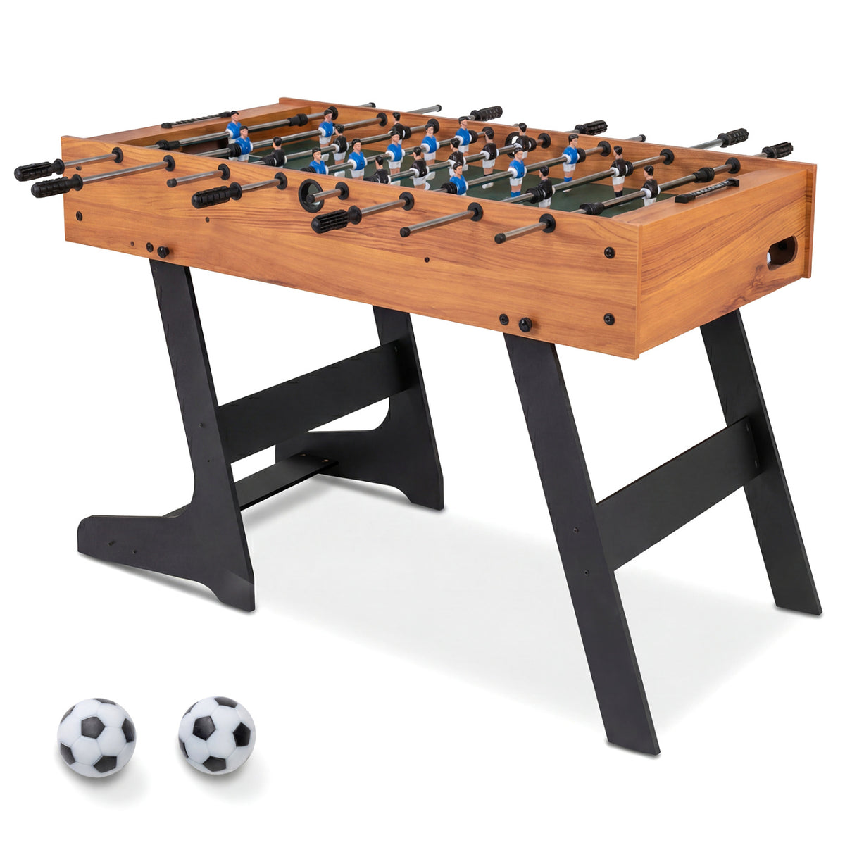 Folding Foosball Table 4ft x 2ft Competition-Sized Soccer Table with 2 Balls and Slide Scorers