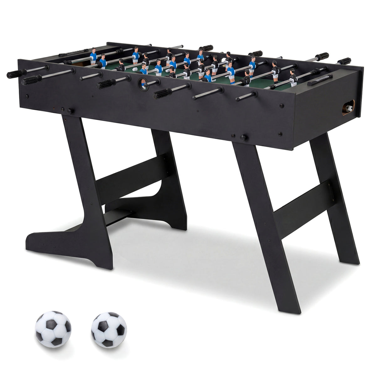 Folding Foosball Table 4ft x 2ft Competition-Sized Soccer Table with 2 Balls and Slide Scorers