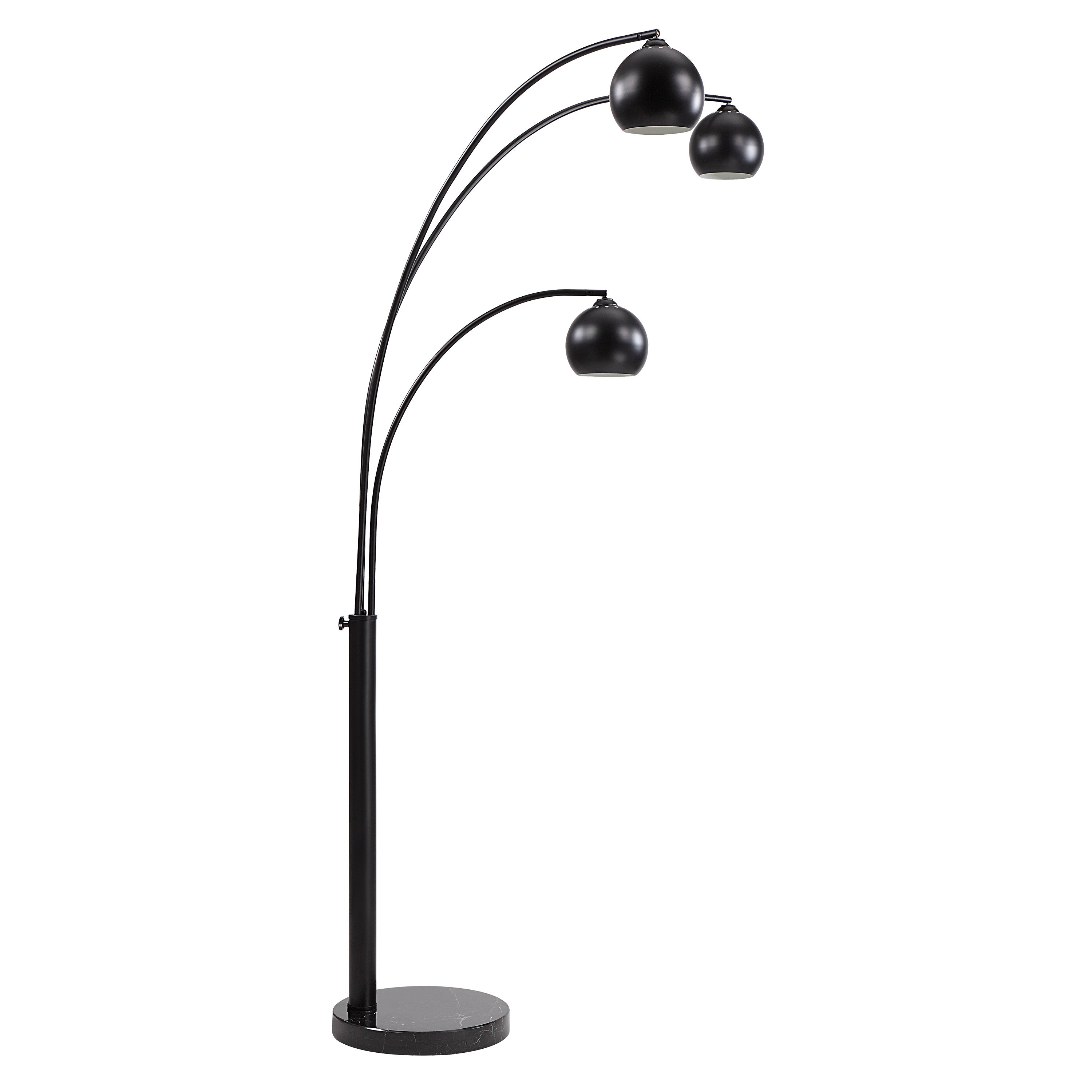 Folia 87" Tall Matte Black Floor Lamp with Dome Iron Shade-Floor Lamp-DECOROLALA