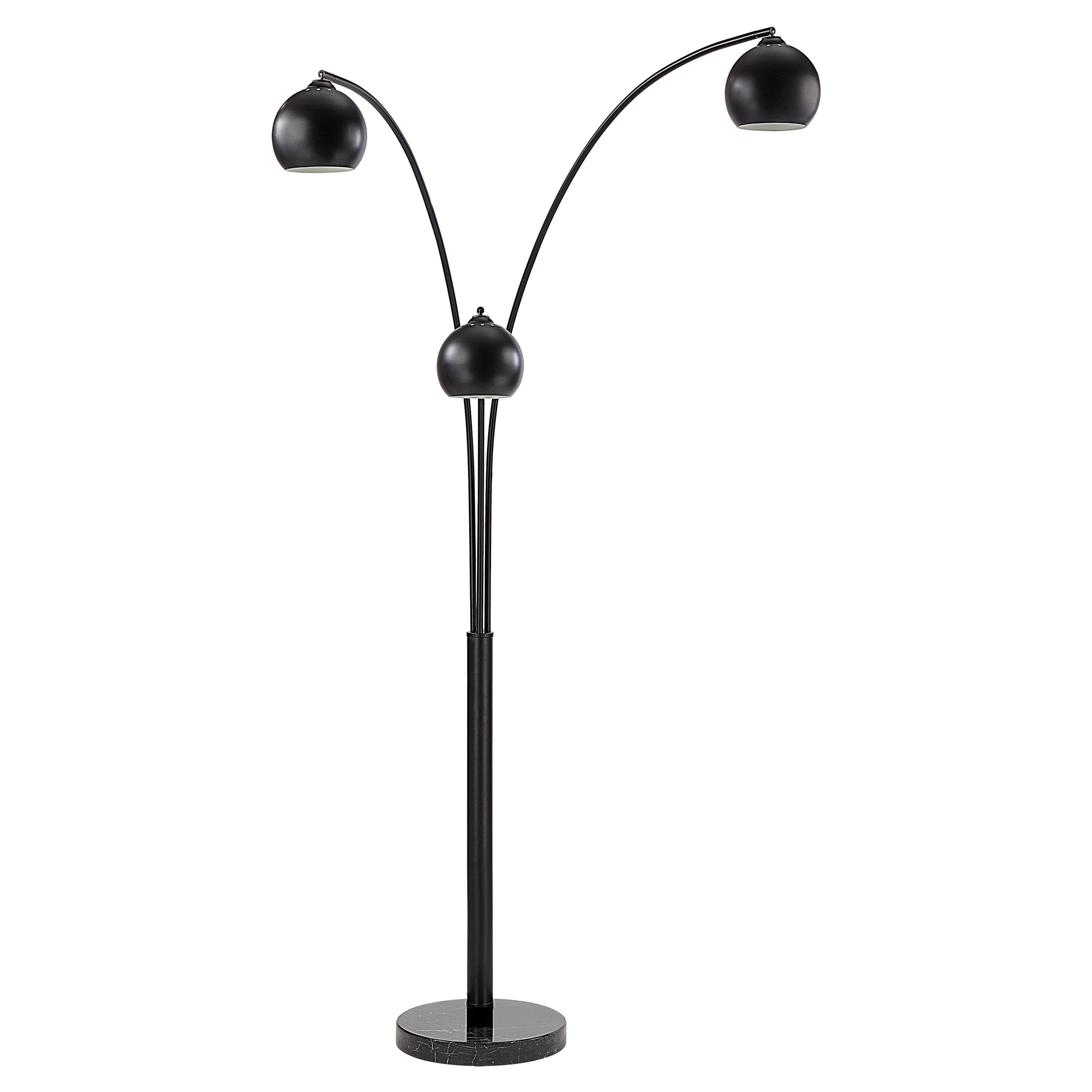 Folia 87" Tall Matte Black Floor Lamp with Dome Iron Shade-Floor Lamp-DECOROLALA