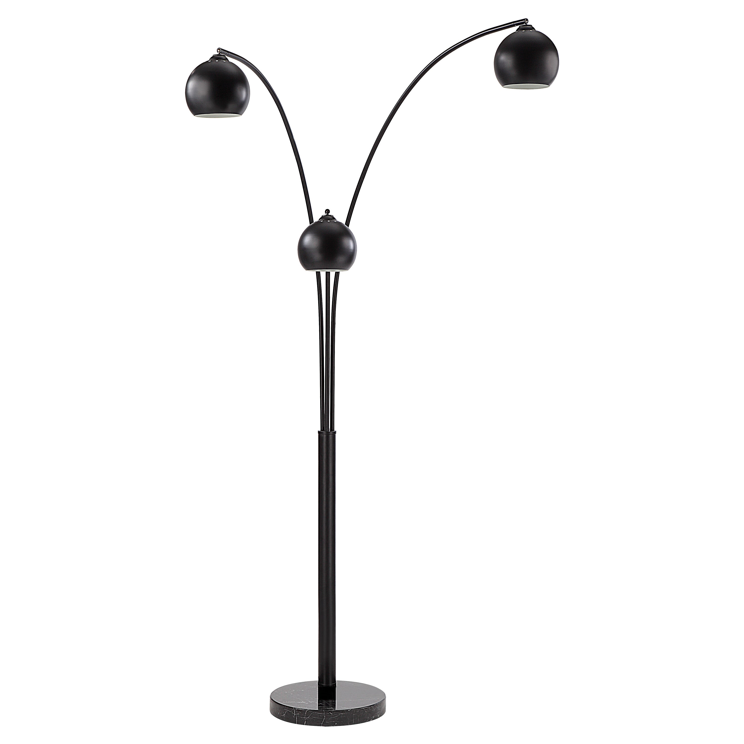 Folia 87" Tall Matte Black Floor Lamp with Dome Iron Shade-Floor Lamp-DECOROLALA
