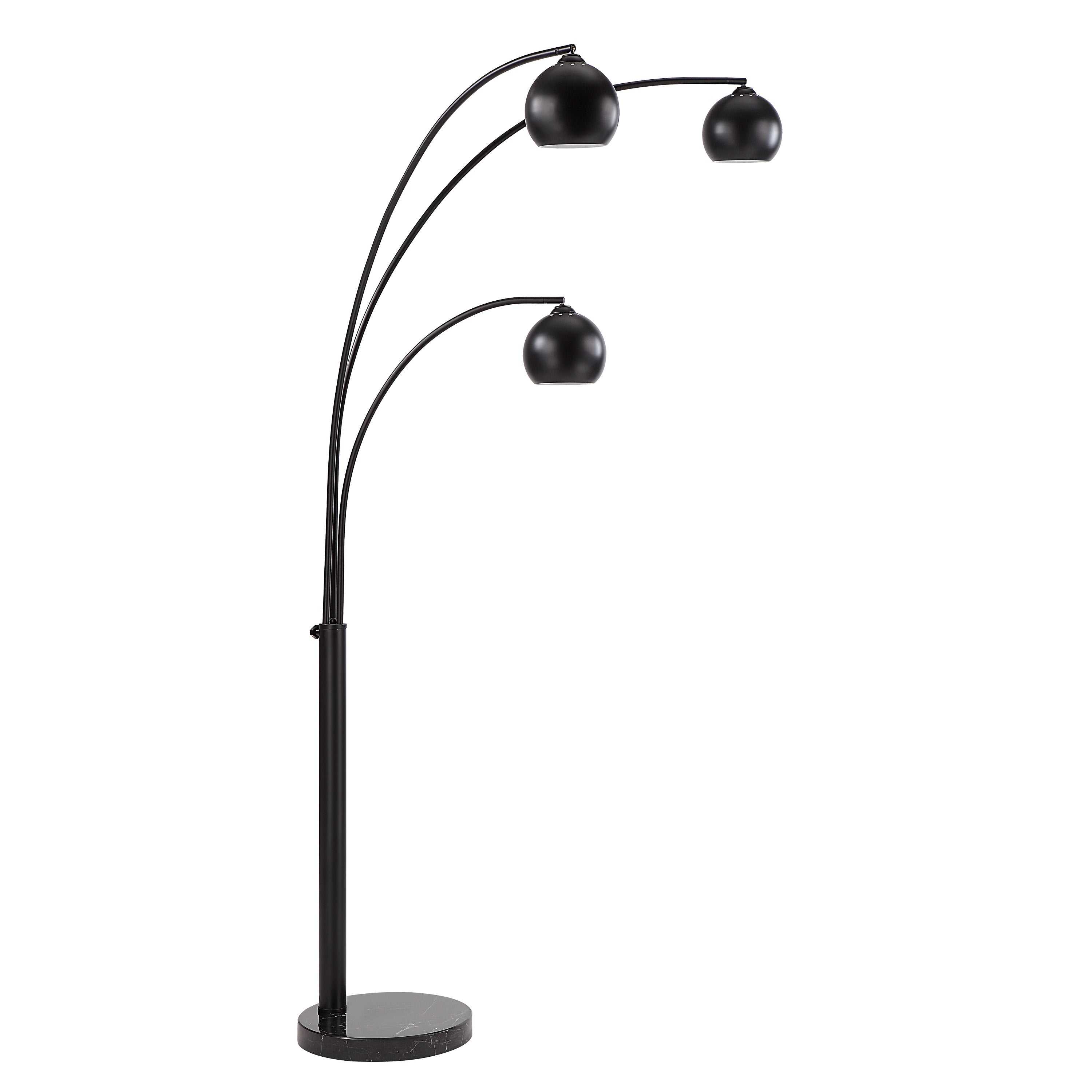 Folia 87" Tall Matte Black Floor Lamp with Dome Shade-Floor Lamp-DECOROLALA