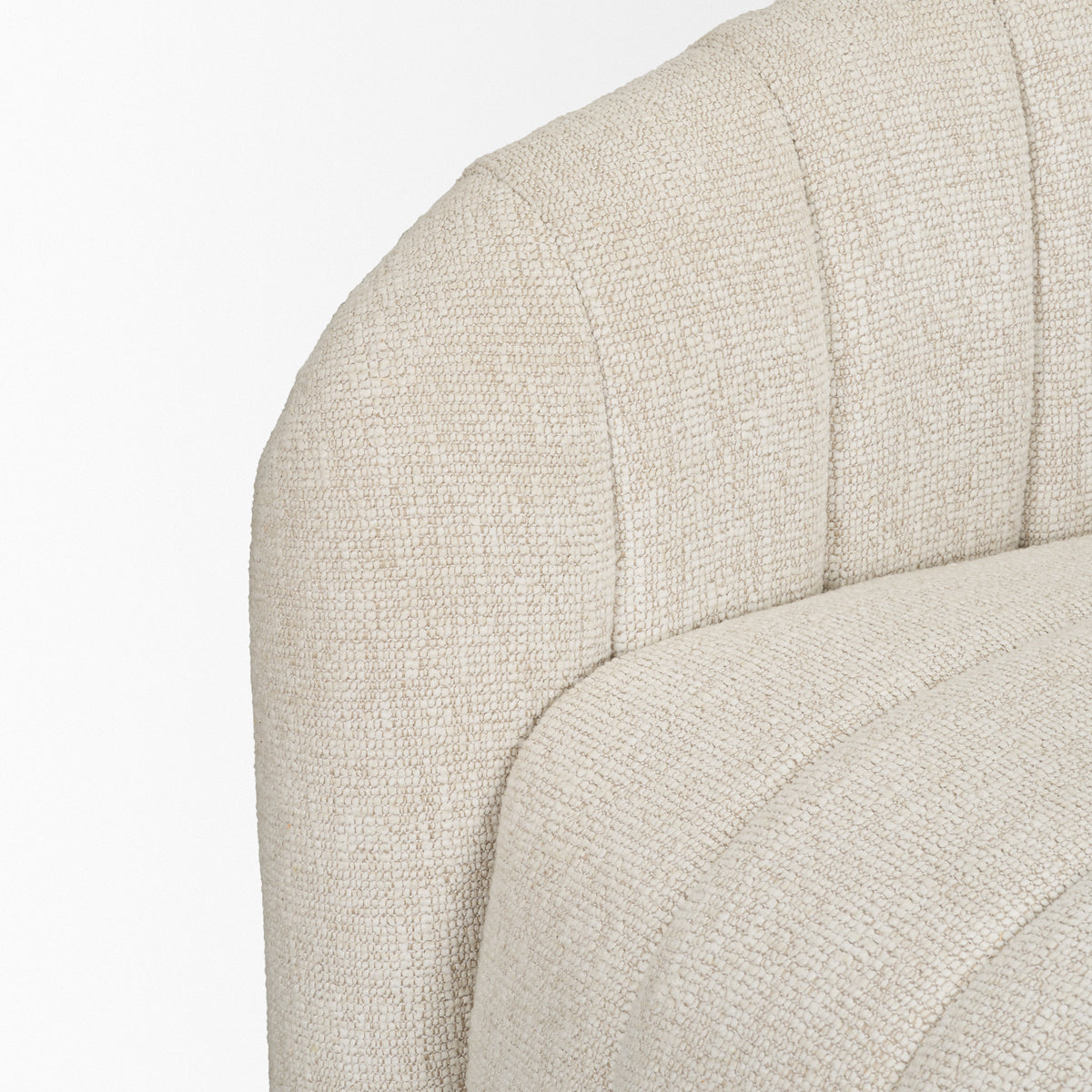 Fonda Cream Fabric w/ Natural Jute Swivel Accent Chair-Accent Chairs-DECOROLALA