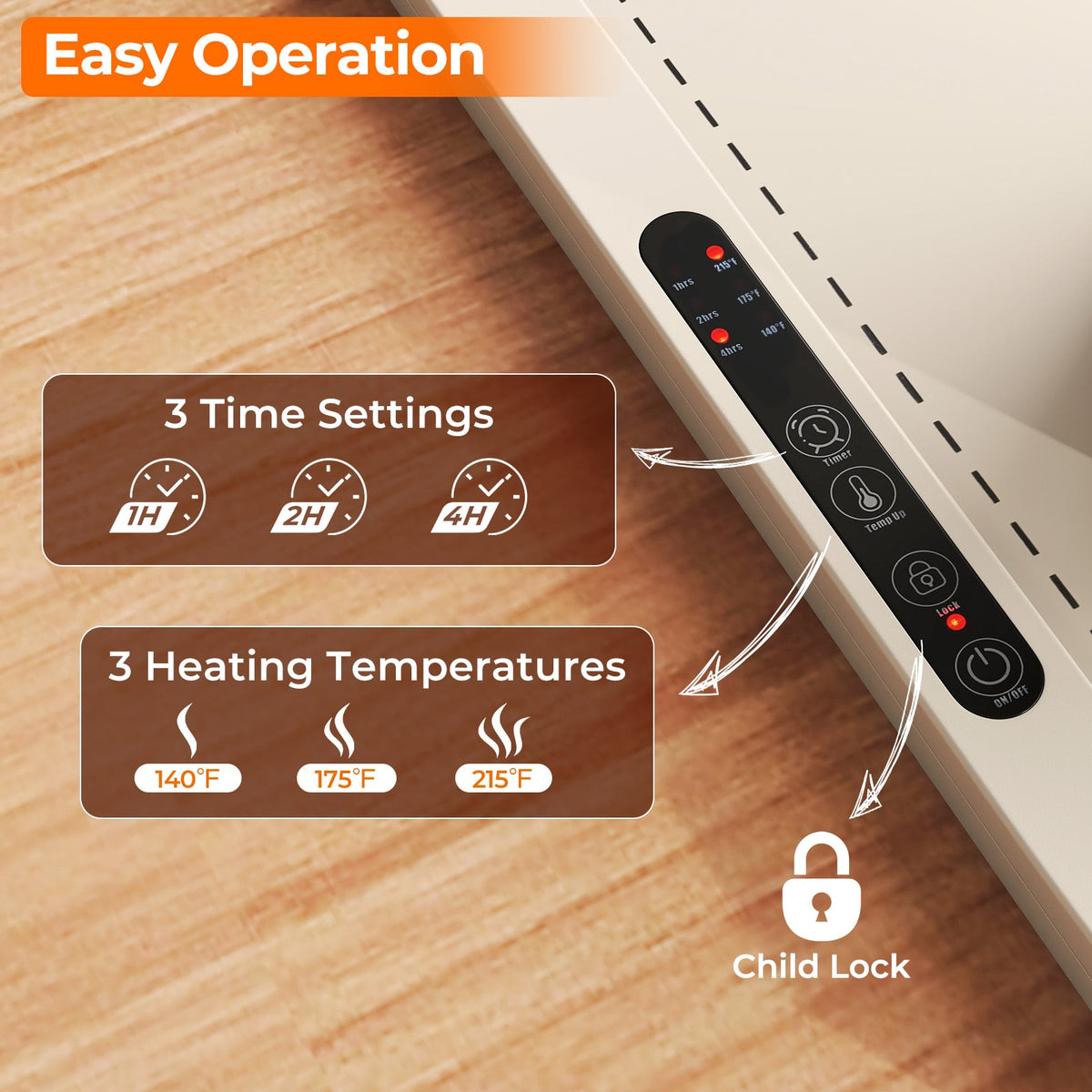 Food Warming Mat Rollable and Portable Electric Warming Tray with Fasting Heating-Beige-Food Warmers & Burners-DECOROLALA