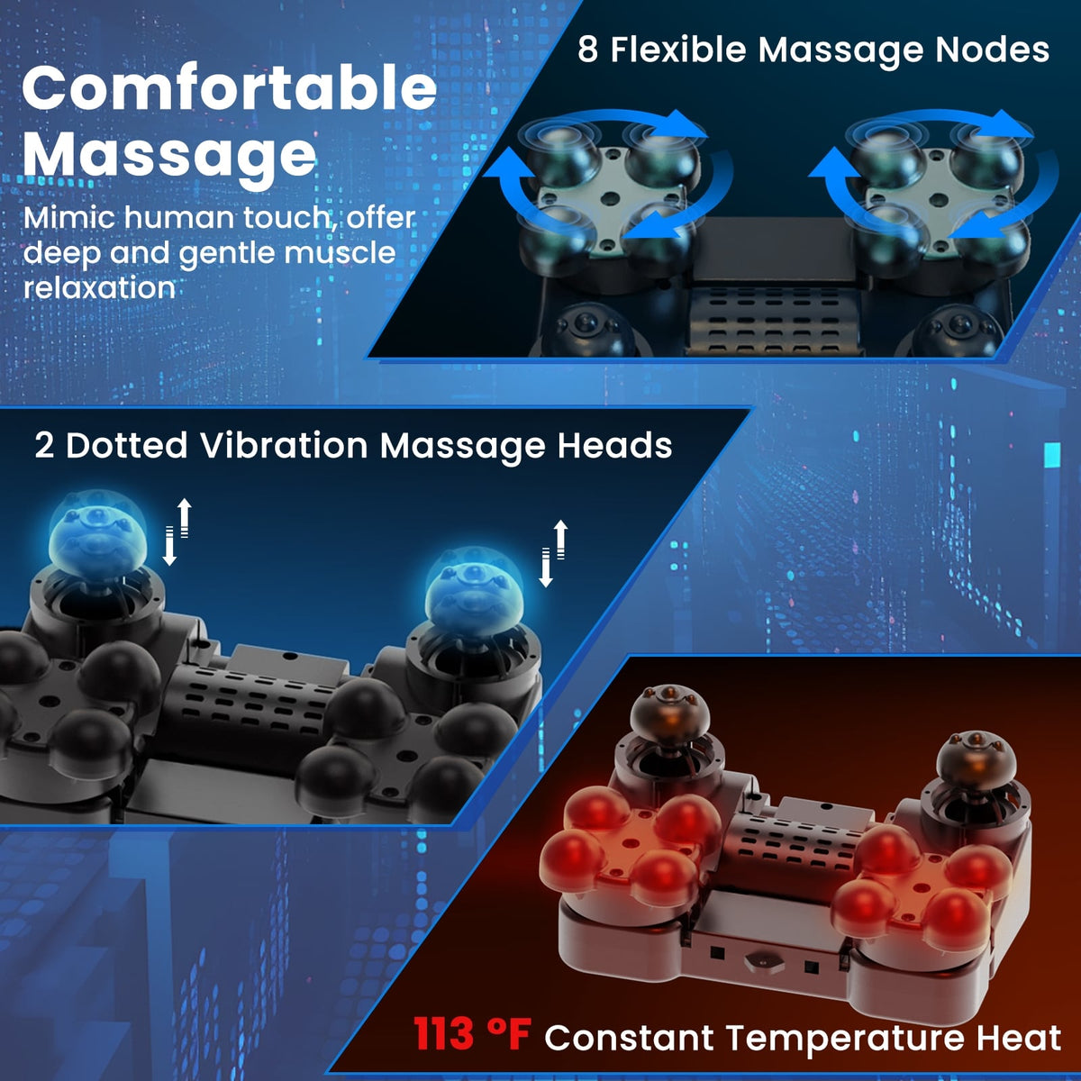 Foot and Calf Massager with Heat Gift for Women Men Mom Dad-Gray-Foot Massager-DECOROLALA