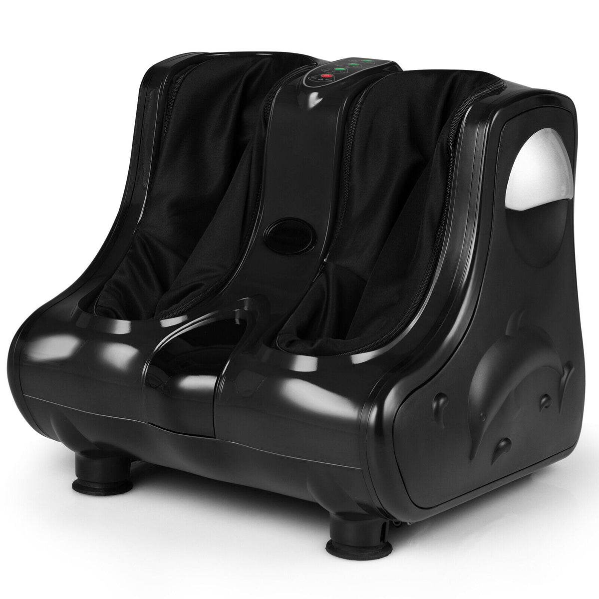 Foot and Calf Massager with Heat Vibration Deep Kneading and Shiatsu-Black-Foot Massager-DECOROLALA