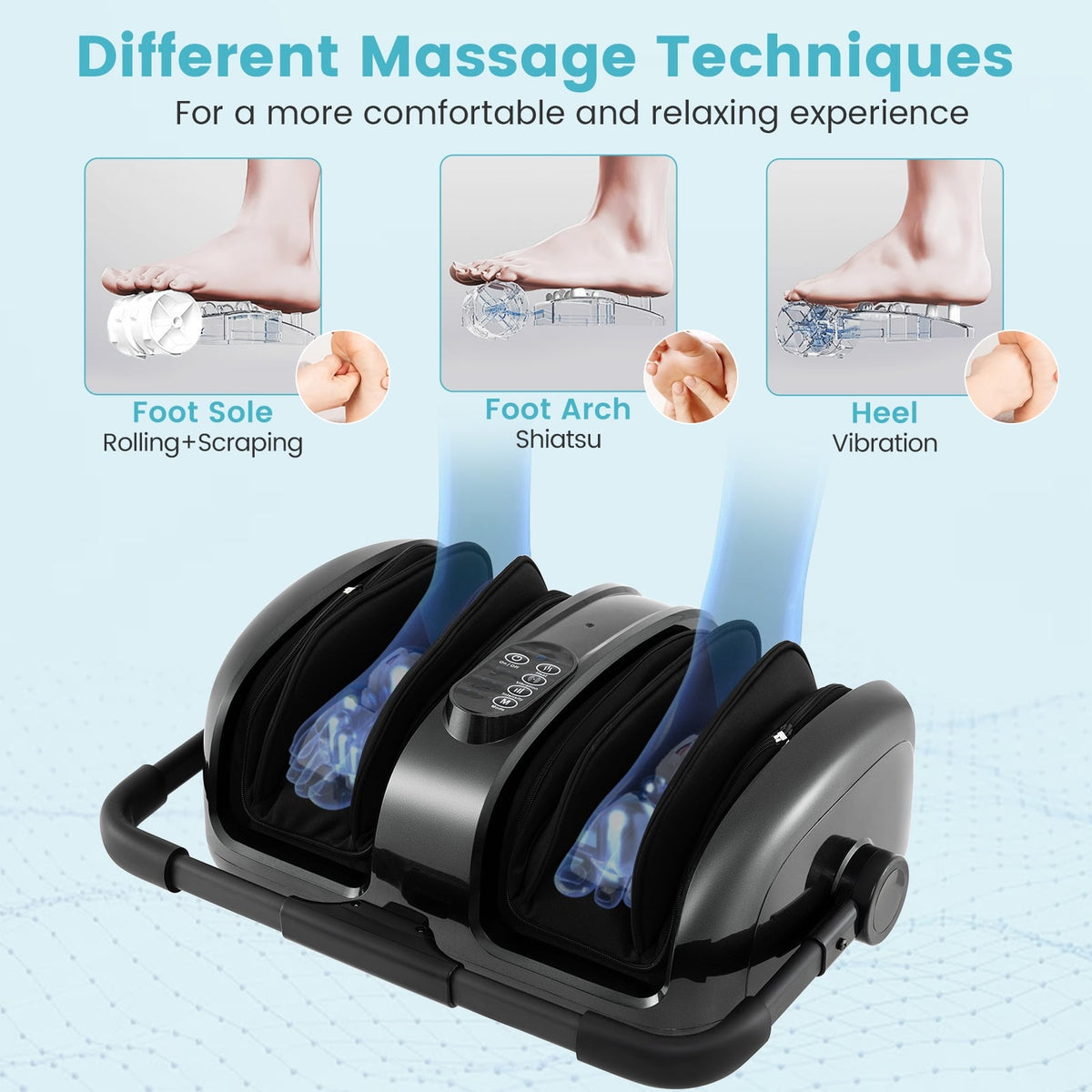 Foot and Calf Massager with Heat for Blood Circulation Pain Relief-Gray-Foot Massager-DECOROLALA
