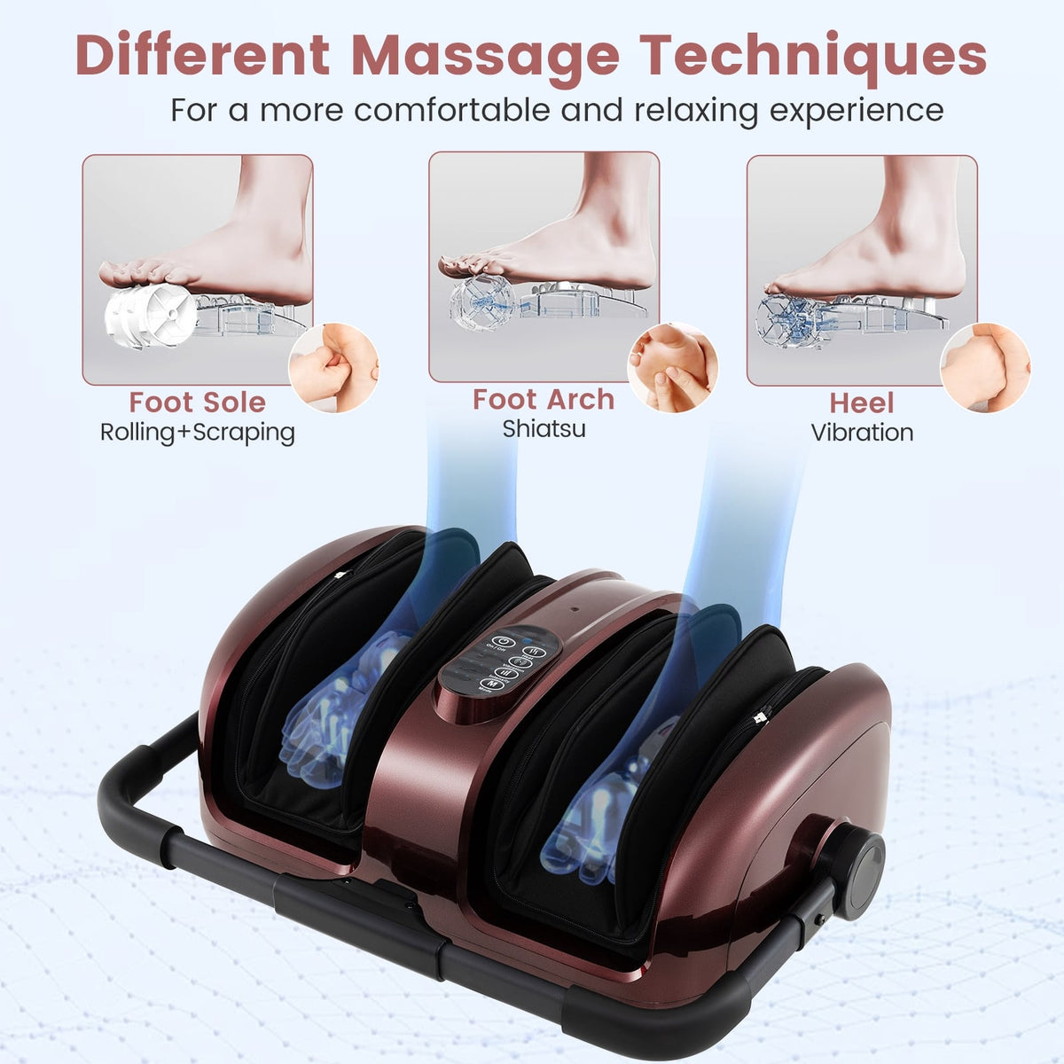 Foot and Calf Massager with Heat for Blood Circulation Pain Relief-Red-Foot Massager-DECOROLALA