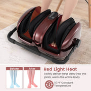 Foot and Calf Massager with Heat for Blood Circulation Pain Relief-Red-Foot Massager-DECOROLALA