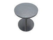 Forma Nero Marble Round Side Table-End and Side Tables-DECOROLALA