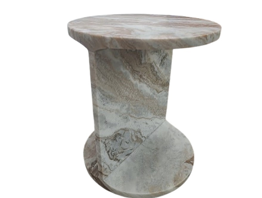 Forma Nero Marble Round Side Table-Side Tables-DECOROLALA