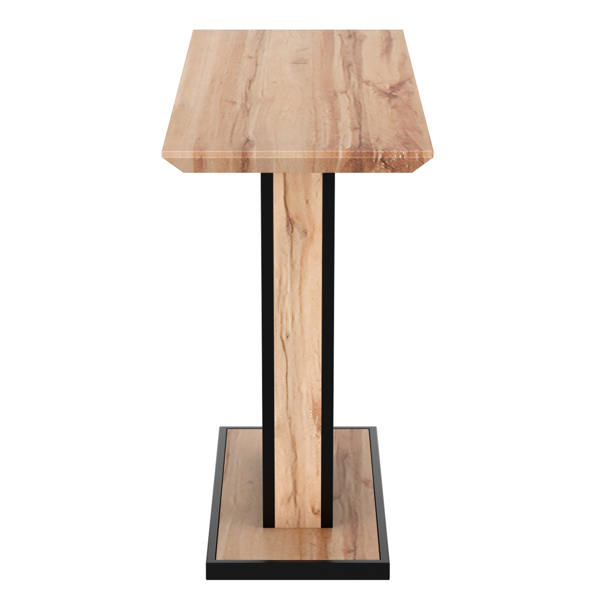 Forna Console Table - Natural Wood Grain Geometric Design-DECOROLALA