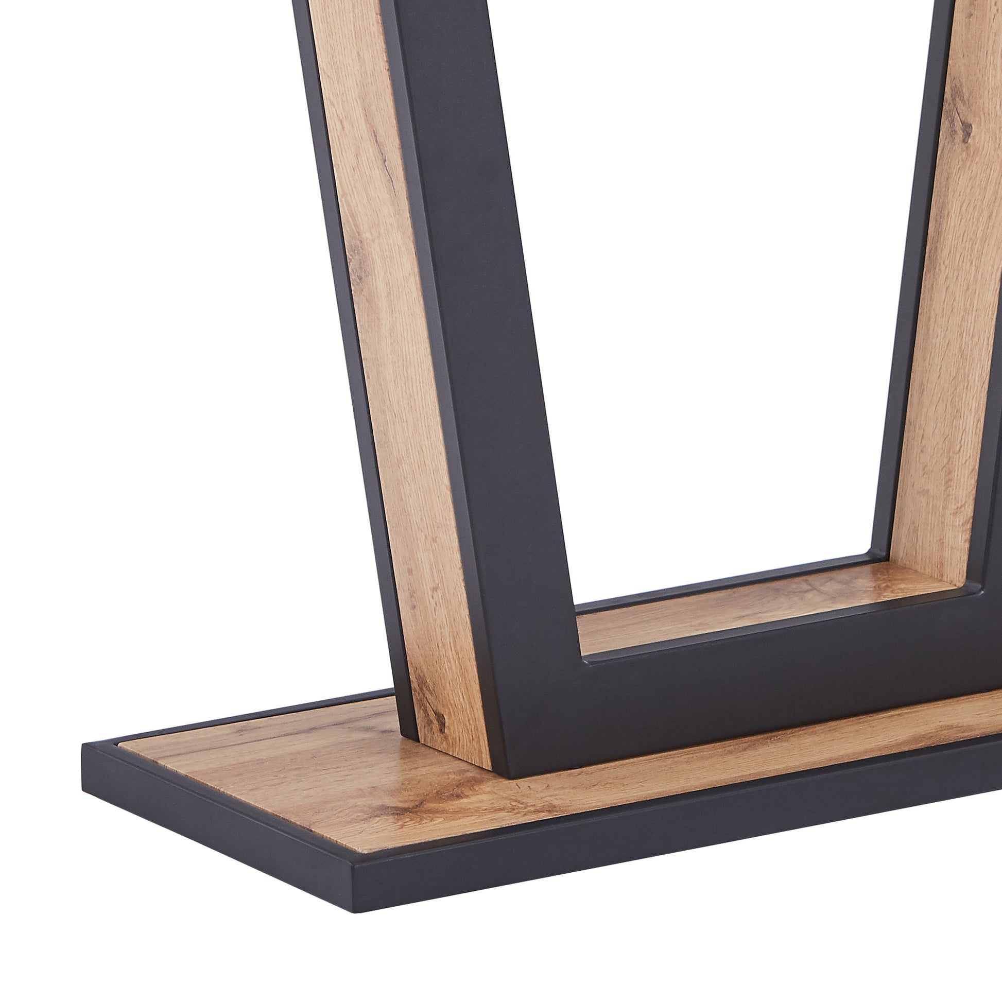 Forna Console Table - Natural Wood Grain Geometric Design-DECOROLALA