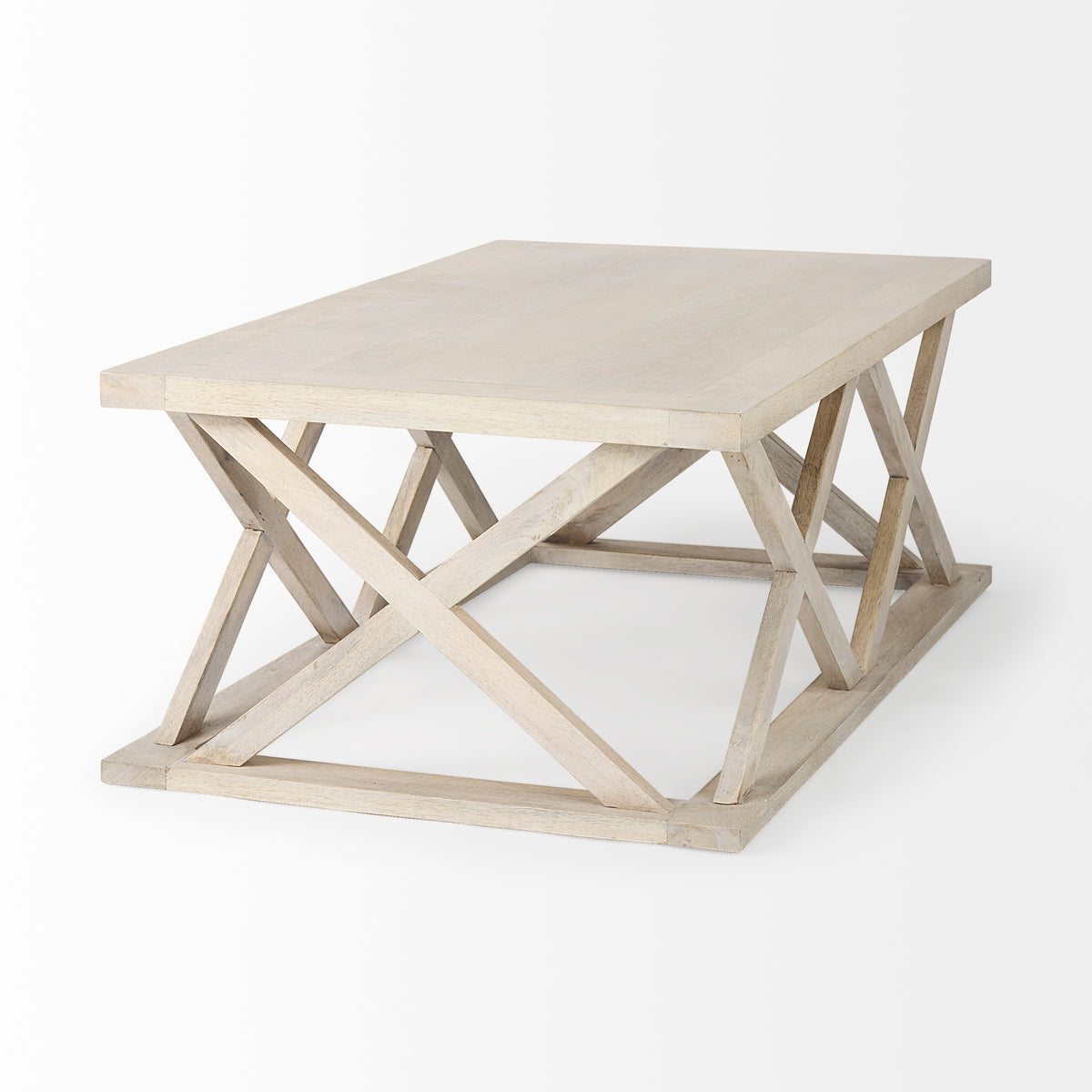 Forsey 48.0L x 28.0W x 17.5H Blonde Wood Rectangular Coffee Table-Coffee Tables-DECOROLALA