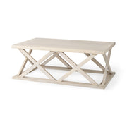 Forsey 48.0L x 28.0W x 17.5H Blonde Wood Rectangular Coffee Table-Coffee Tables-DECOROLALA