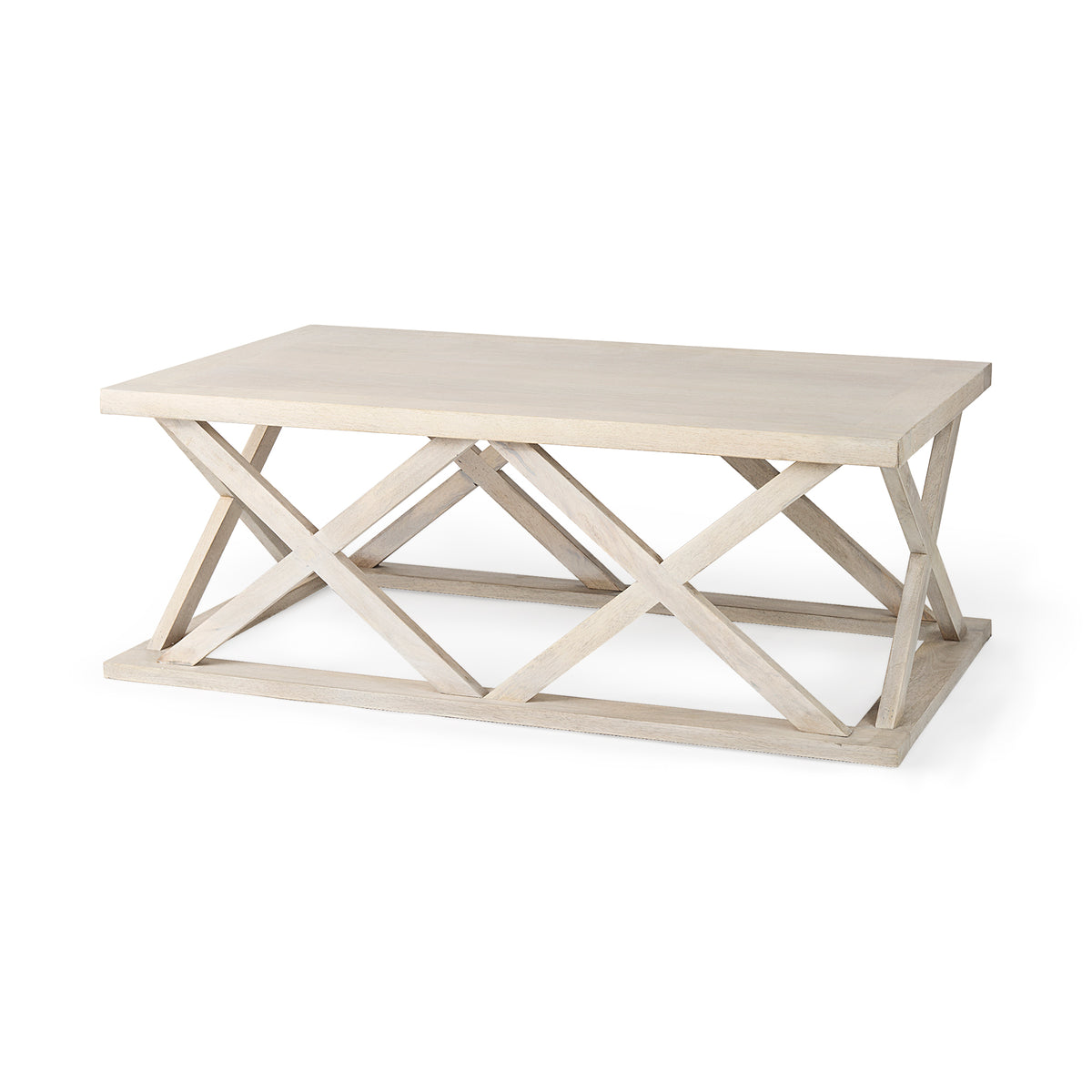 Forsey 48.0L x 28.0W x 17.5H Blonde Wood Rectangular Coffee Table-Coffee Tables-DECOROLALA