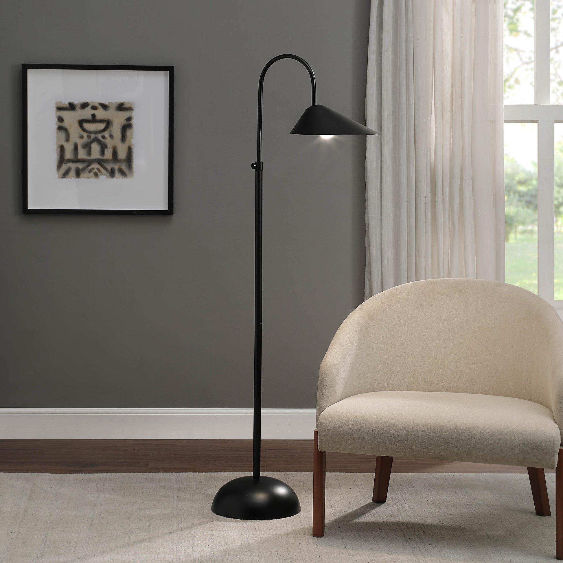 Forte 68.5" Length Floor Lamp, Matte Black-Floor Lamp-DECOROLALA