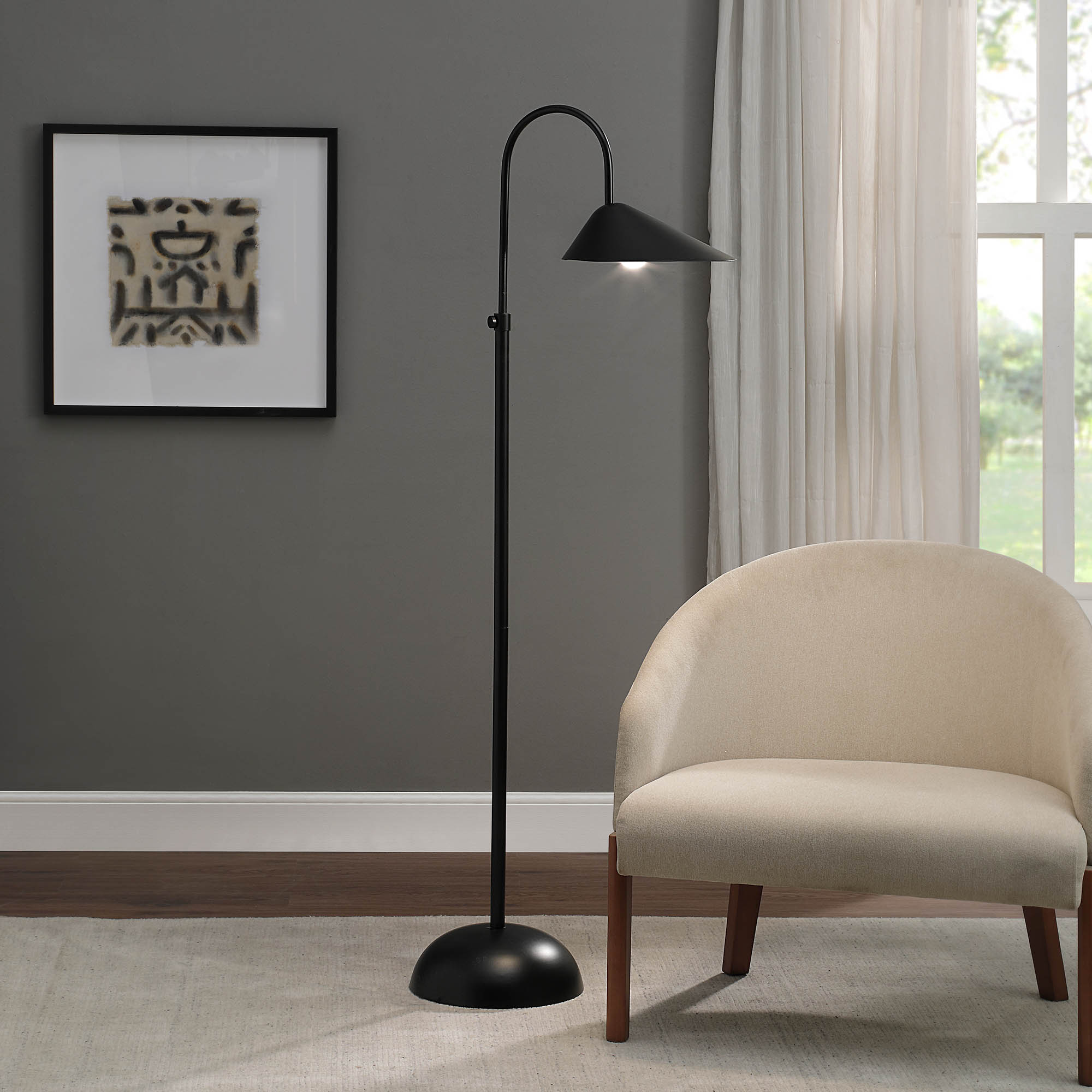 Forte 68.5" Length Floor Lamp, Matte Black-Floor Lamp-DECOROLALA
