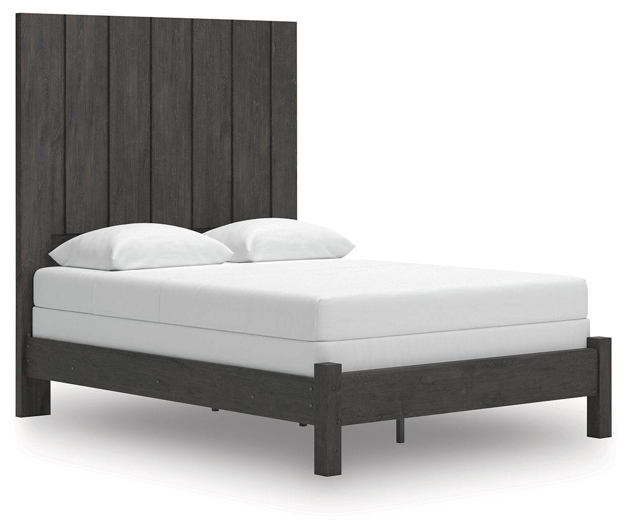 Fraluna Queen Panel Bed - Charcoal 63.75"W-Panel Beds-DECOROLALA