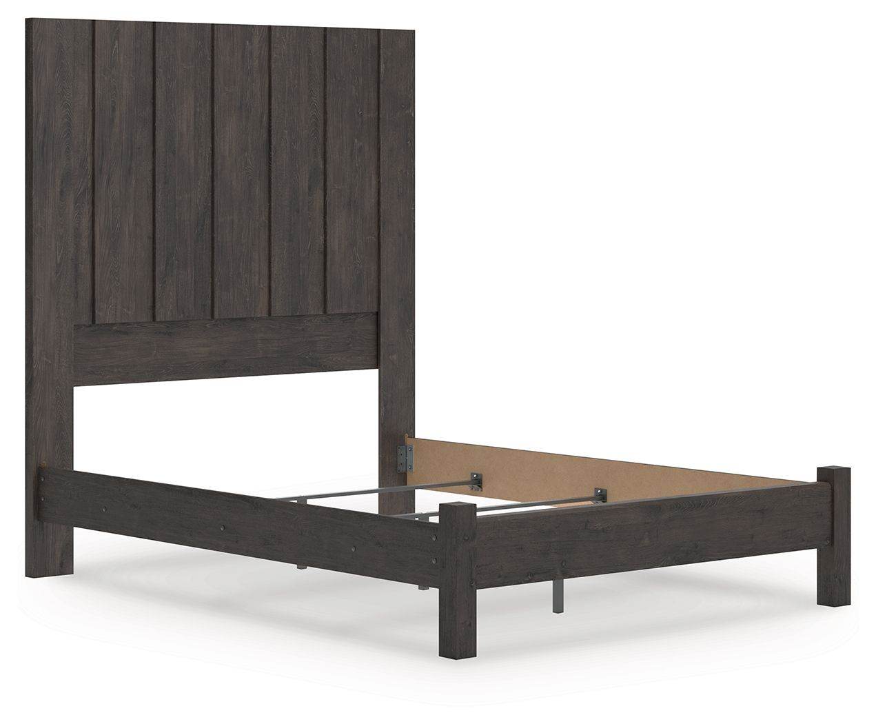 Fraluna Queen Panel Bed - Charcoal 63.75"W-Panel Beds-DECOROLALA