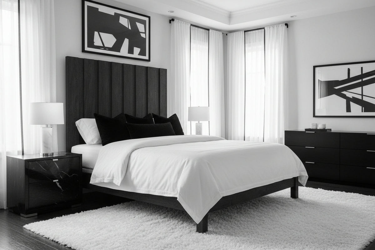Fraluna Queen Panel Bed - Charcoal 63.75"W-Panel Beds-DECOROLALA