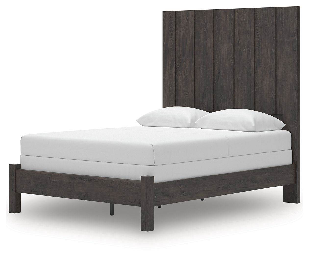 Fraluna Queen Panel Bed - Charcoal 63.75"W-Panel Beds-DECOROLALA
