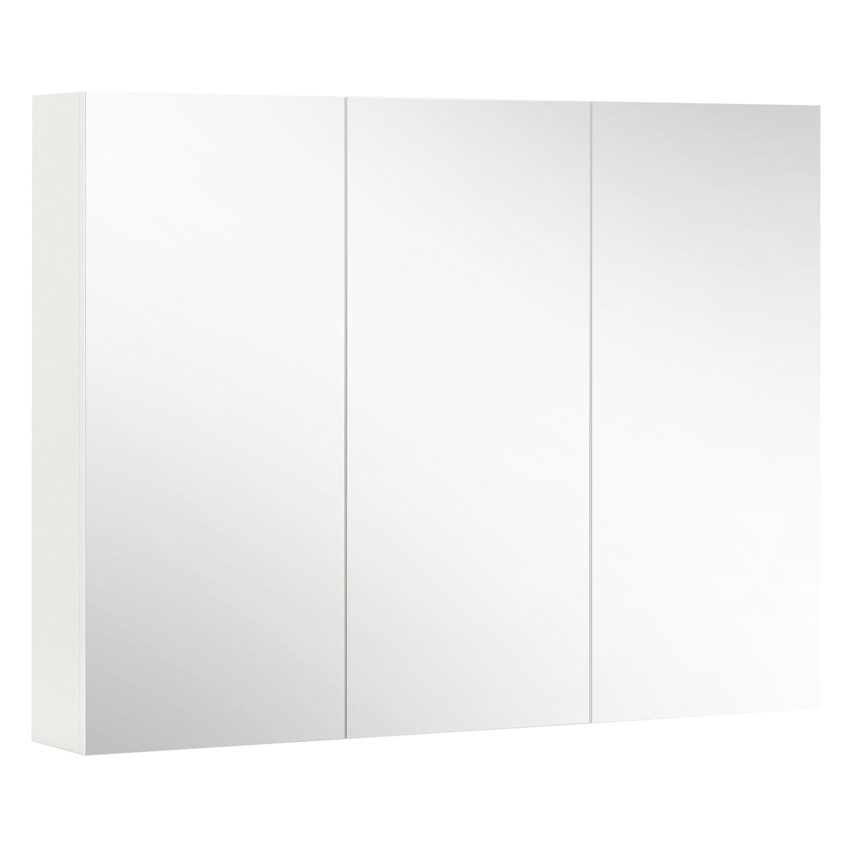 Frameless Bathroom Wall Mounted Mirror Cabinet with 3 Doors-Wall Cabinets-DECOROLALA