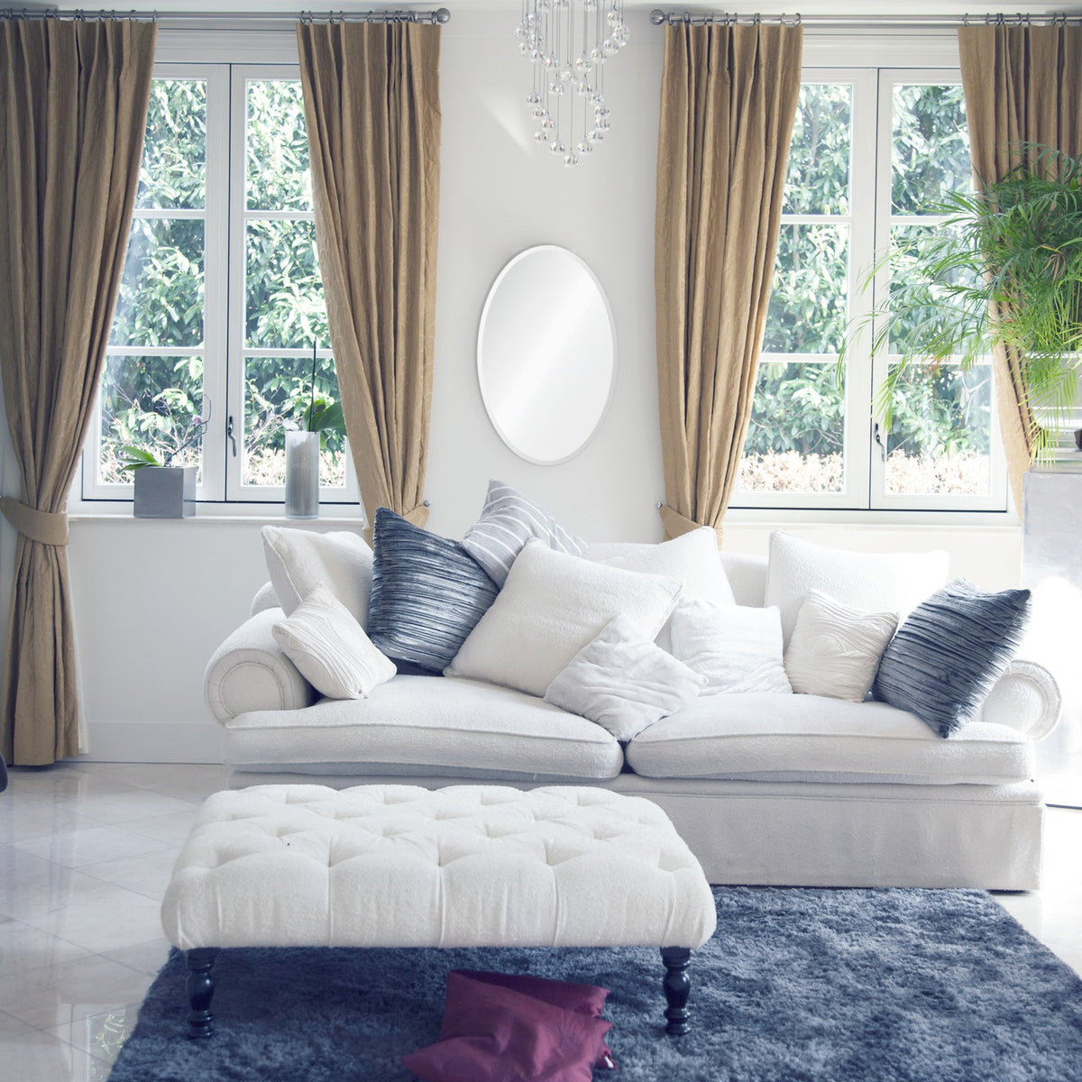 Frances 28" Tall Oval Wall Mirror-Mirrors-DECOROLALA