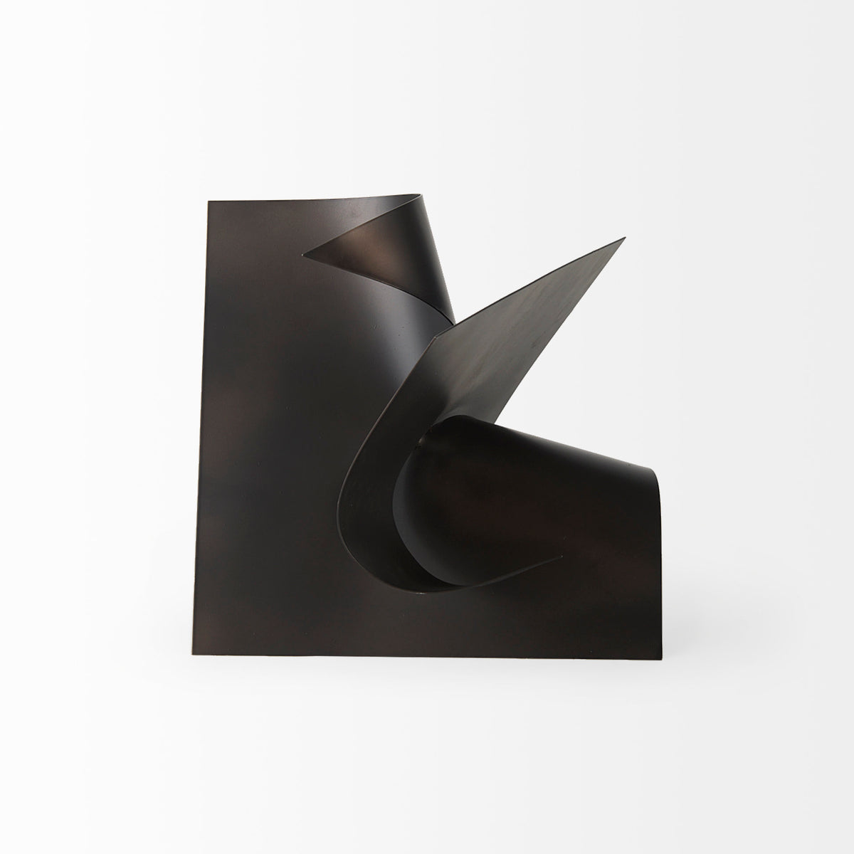 Francesca Black Metal Sculptural Decorative Object - 11.8" Cube-Objects-DECOROLALA
