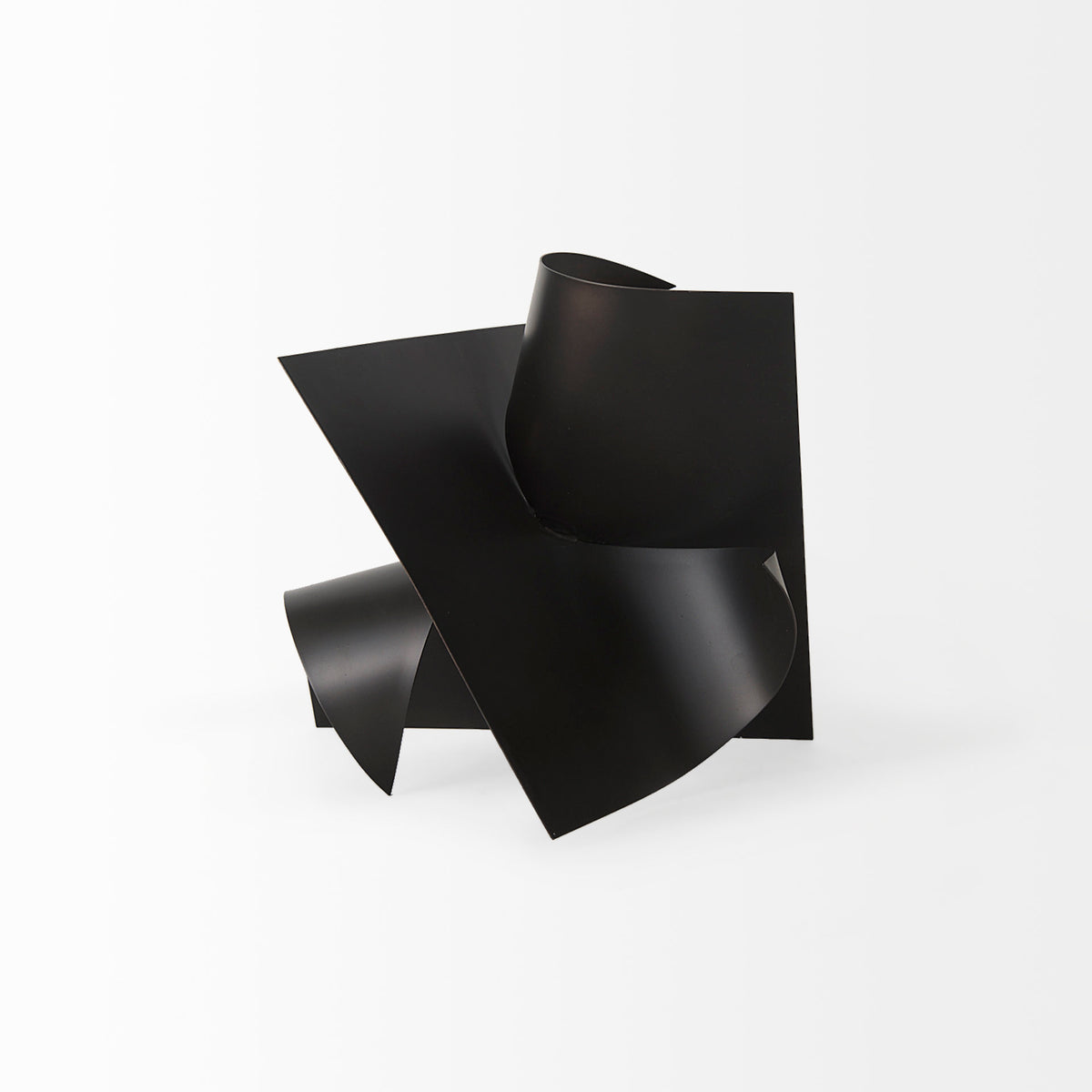 Francesca Black Metal Sculptural Decorative Object - 11.8" Cube-Objects-DECOROLALA