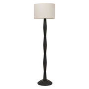 Francine 60" Floor Lamp with Mango Wood, Black-Floor Lamp-DECOROLALA